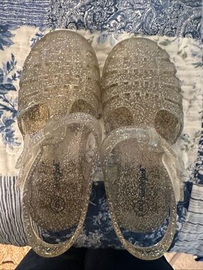 Cat and Jack Girls' Clear Glitter Jelly Sandals - Sparkle Finish